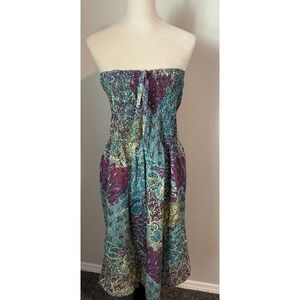 Cyn by Cynthia Mehra Dress Womens One Size Strapless Pull On Knee LengthSundress